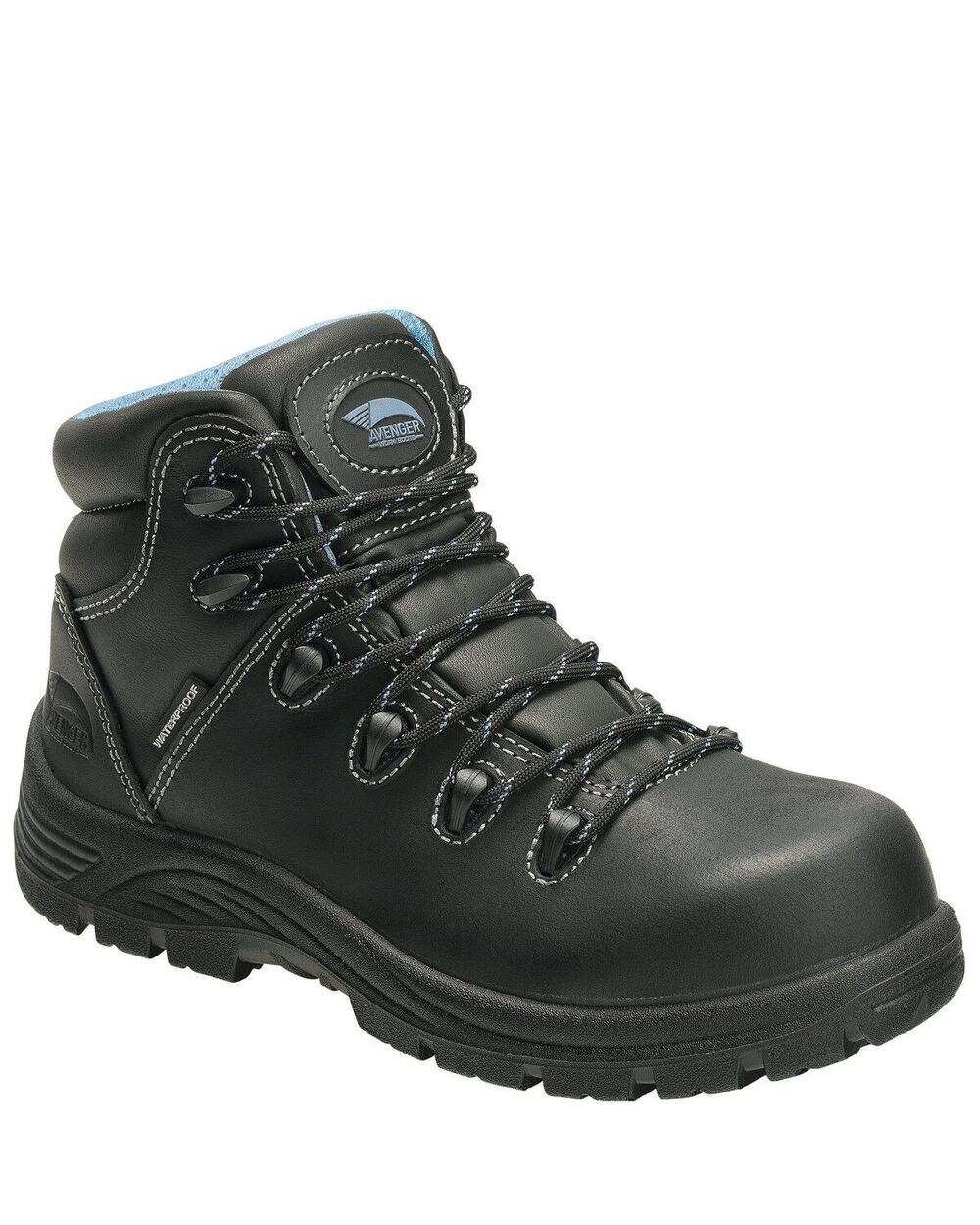 Avenger Womens Framer A7127 CT Work Boots Size 9 B Black Leather Waterproof NIB